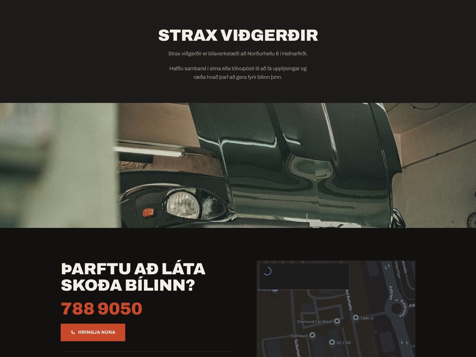 Staðsetning á sýnidæmi fyrir Strax Viðgerðir